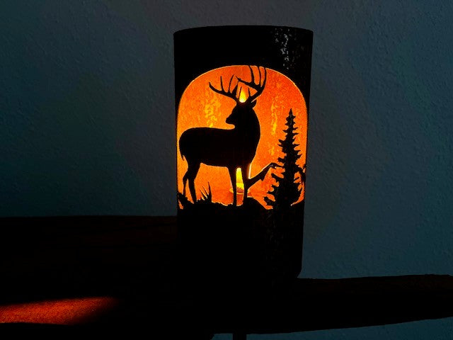 Cylinder fakkel med vildtmotiver