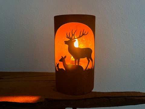 Cylinder fakkel med vildtmotiver