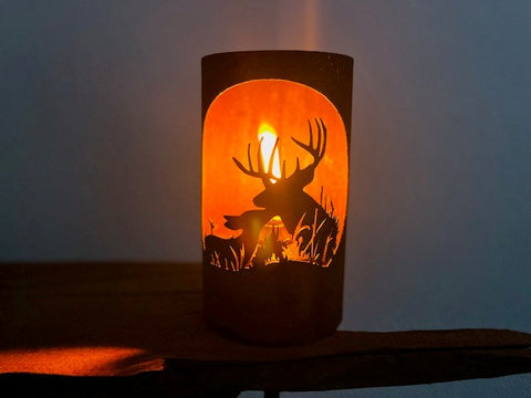 Cylinder fakkel med vildtmotiver