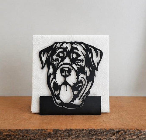 Servietholder med Rottweiler